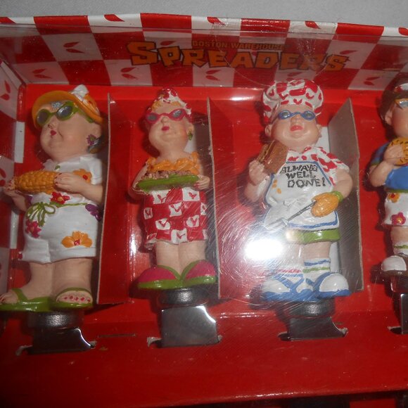 NEW 4 PIECE SET BACKYARD BBQ STAINLESS STEEL KNIFE DIP BUTTER SPREADERS GREAT π - Picture 7 of 9